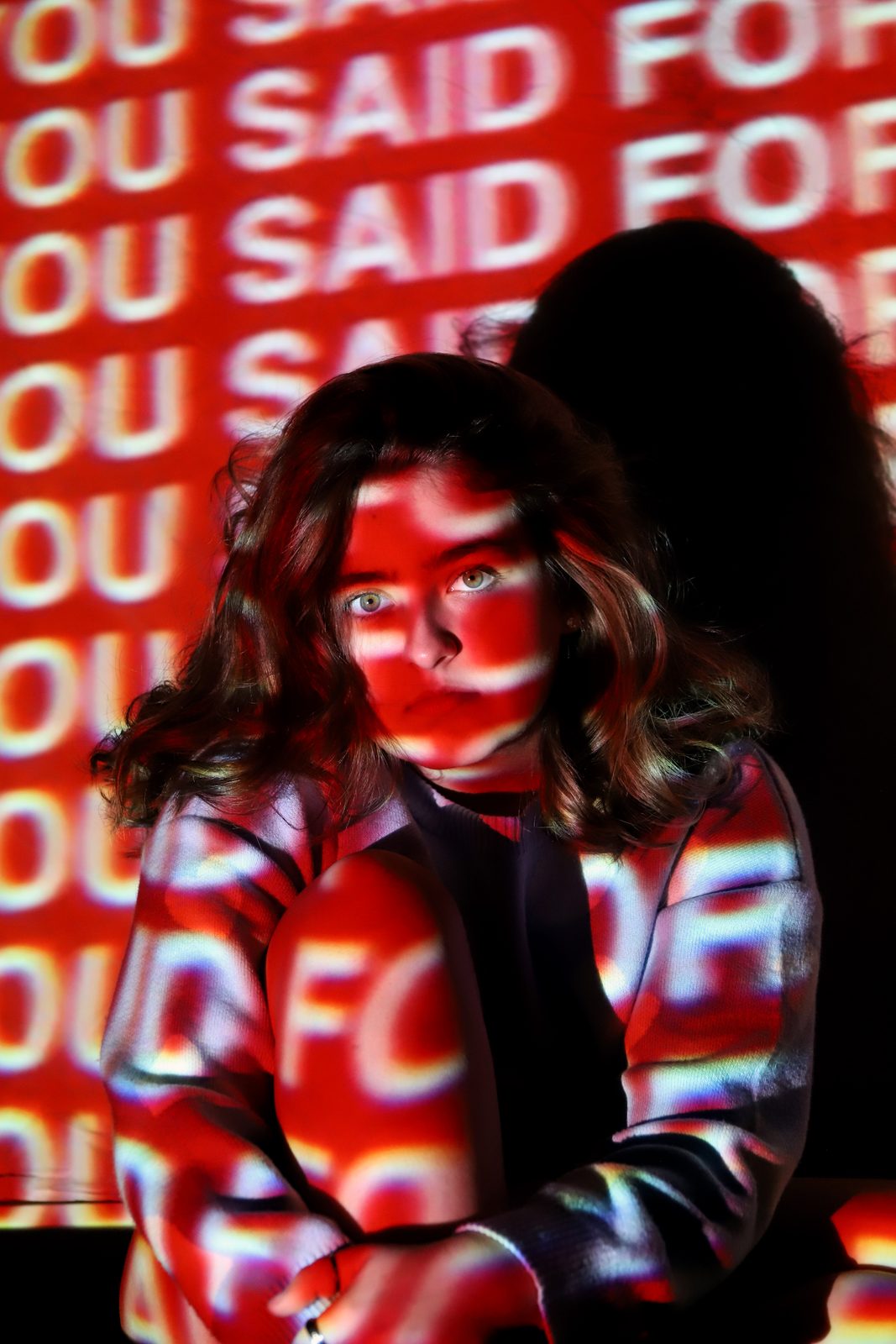 Third portrait from the projected light series