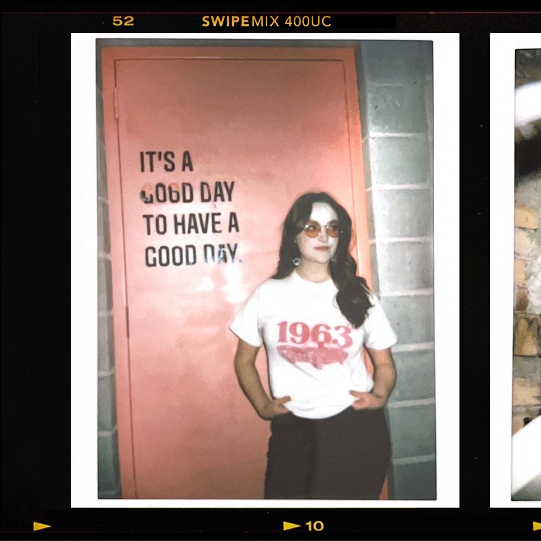 Filmstrip social layout with the slogan it's a good day to have a good day
